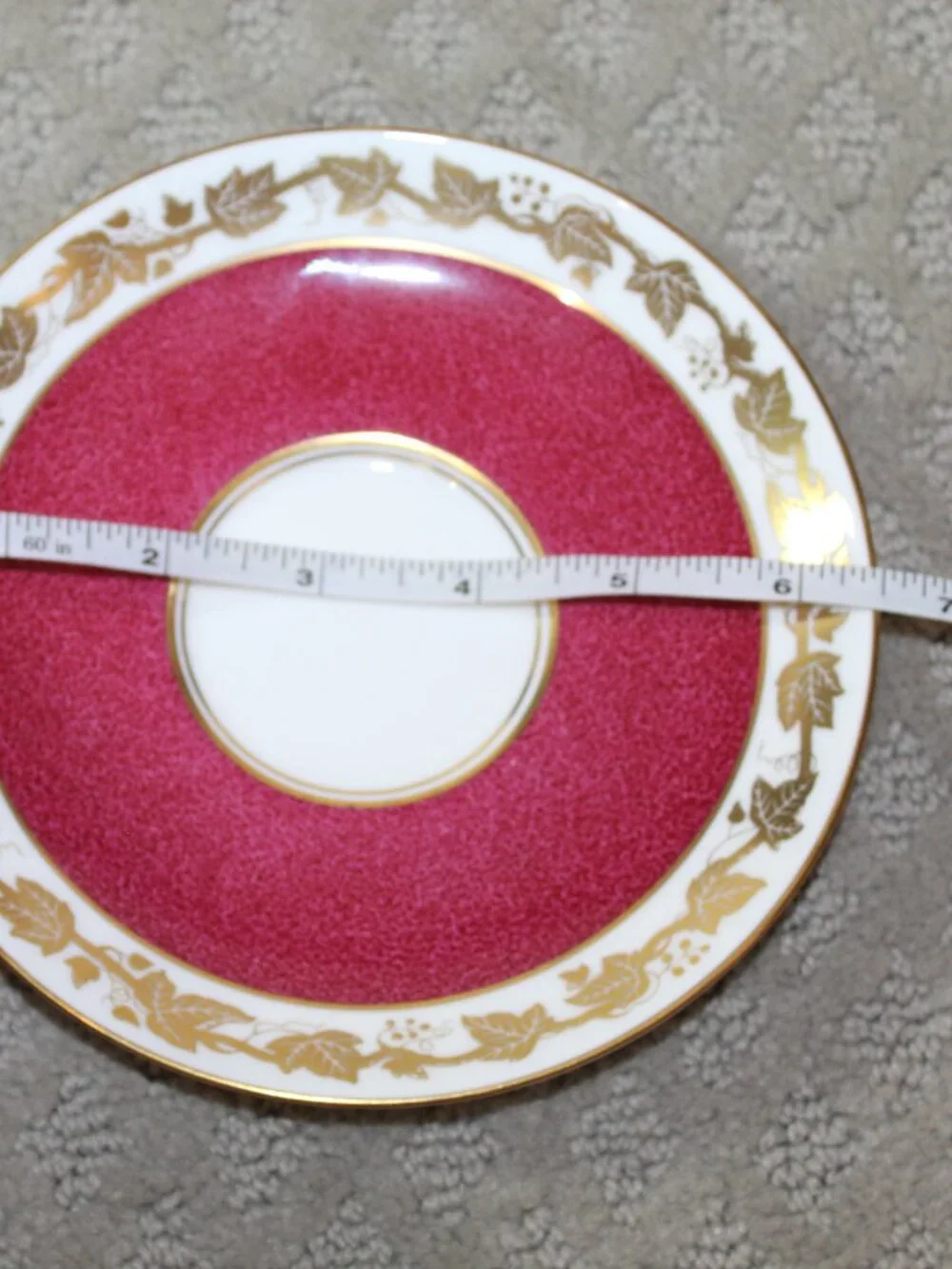 Two Handled Soup Cup & Saucer Wedgwood Whitehall W3994 Powder Ruby Bone China